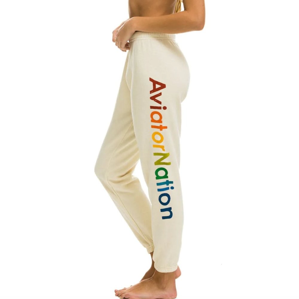 Aviator Nation sweatpants- VINTAGE WHITE